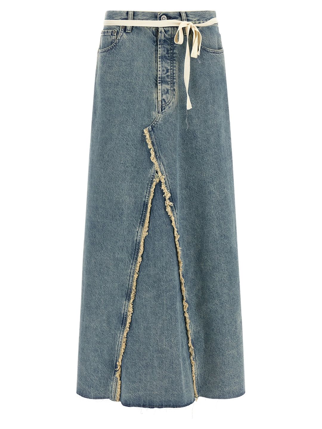 Maison Margiela Raw Hem Denim Skirt Skirts - Light Blue | 518ae787457b3a987359bb1d55999cc954508efc