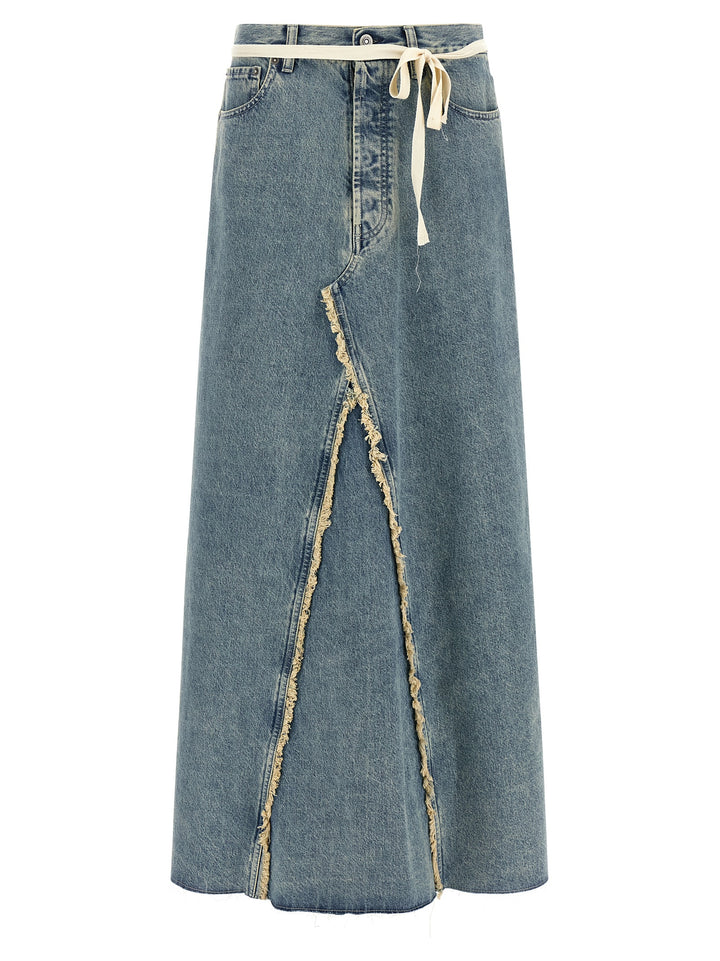 Maison Margiela Raw Hem Denim Skirt Skirts - Light Blue | 518ae787457b3a987359bb1d55999cc954508efc