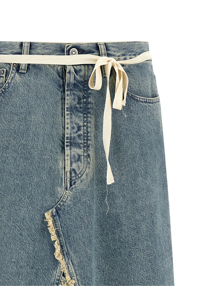 Maison Margiela Raw Hem Denim Skirt Skirts - Light Blue | 8e81073a9e623765fcfcec2c6d728c1a1d48c796