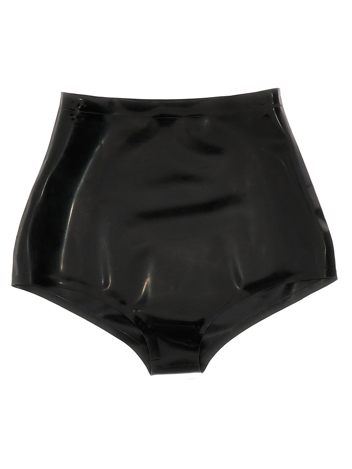 High Waist Latex Briefs Underwear, Body Black