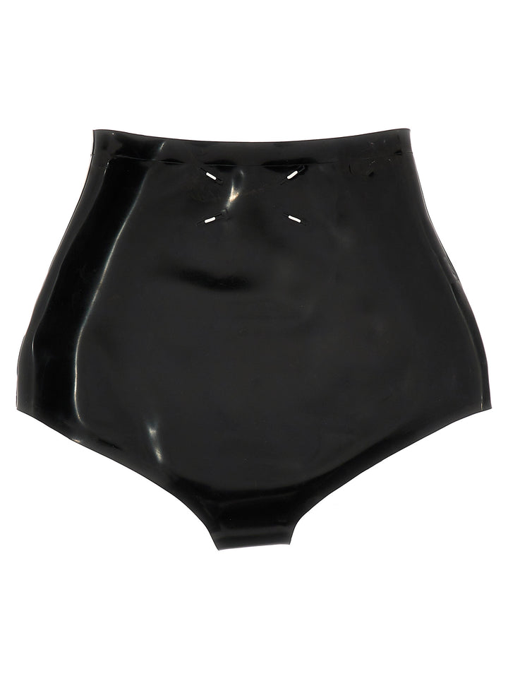 High Waist Latex Briefs Underwear, Body Black