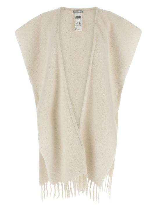 Bouclé Yarn Cape Capes White