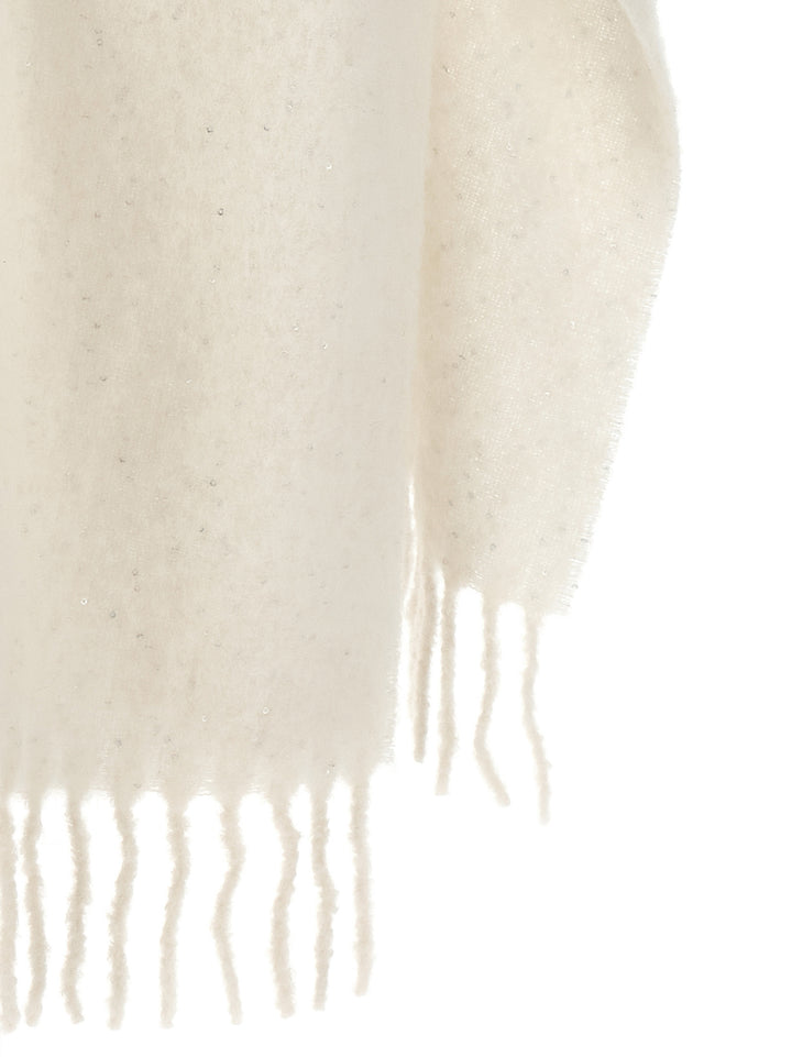 Peserico Bouclé Yarn Cape Capes - White | 917ef9025b3a68071140354960b7f93a5feebf35