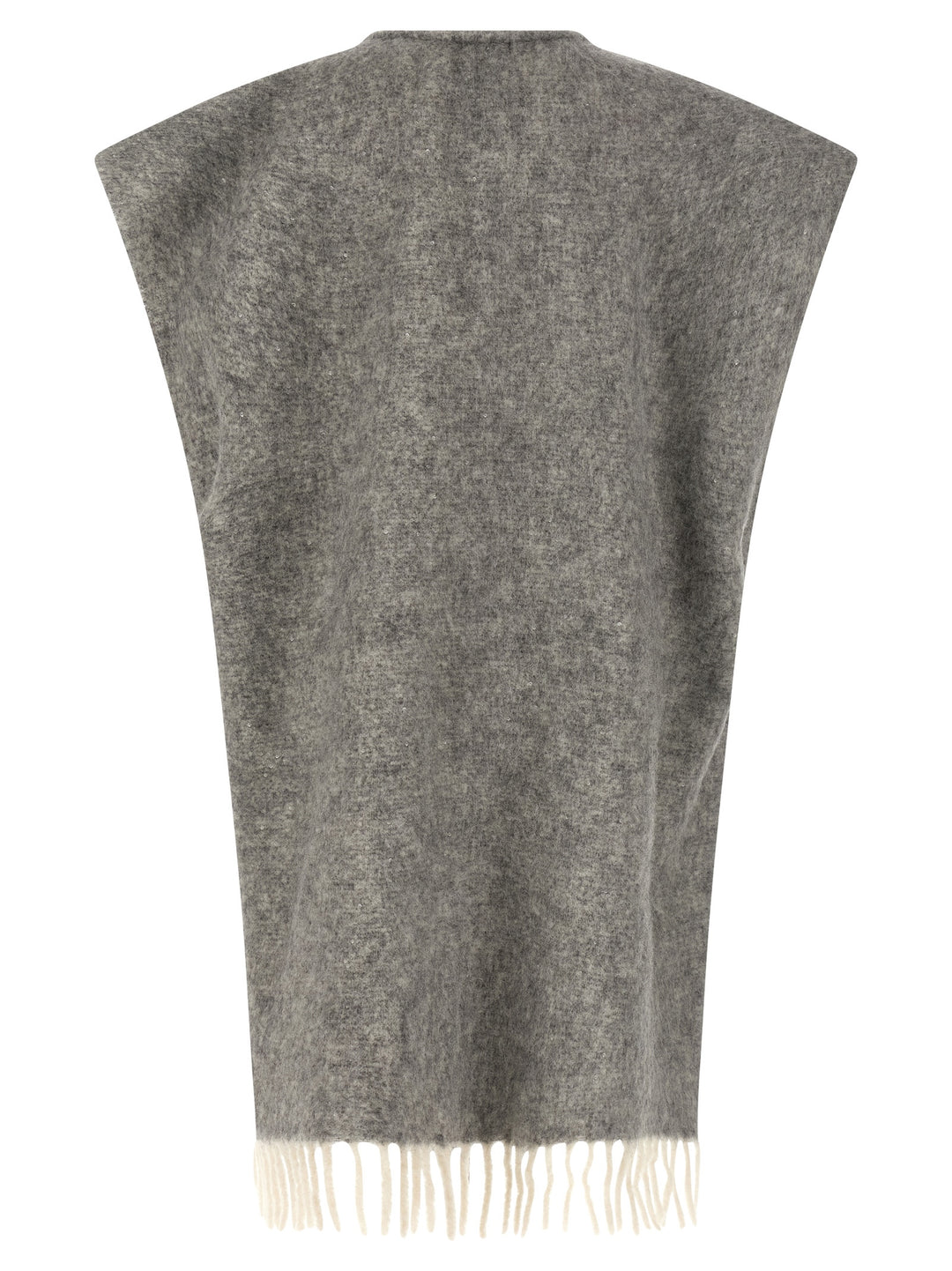 Peserico Bouclé Yarn Cape Capes - Gray | 45f0267d788dc3978ce8a465d40b88958fb74b82