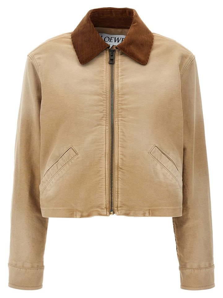 Satin Velvet Collar Jacket Casual Jackets, Parka Beige