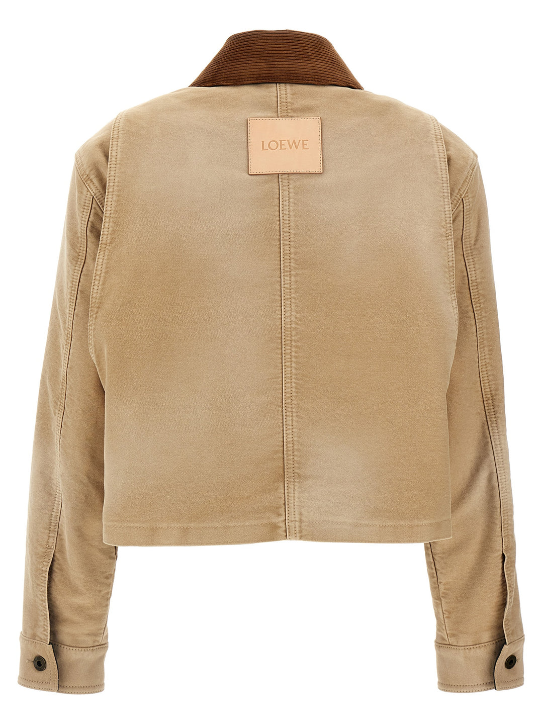 Satin Velvet Collar Jacket Casual Jackets, Parka Beige