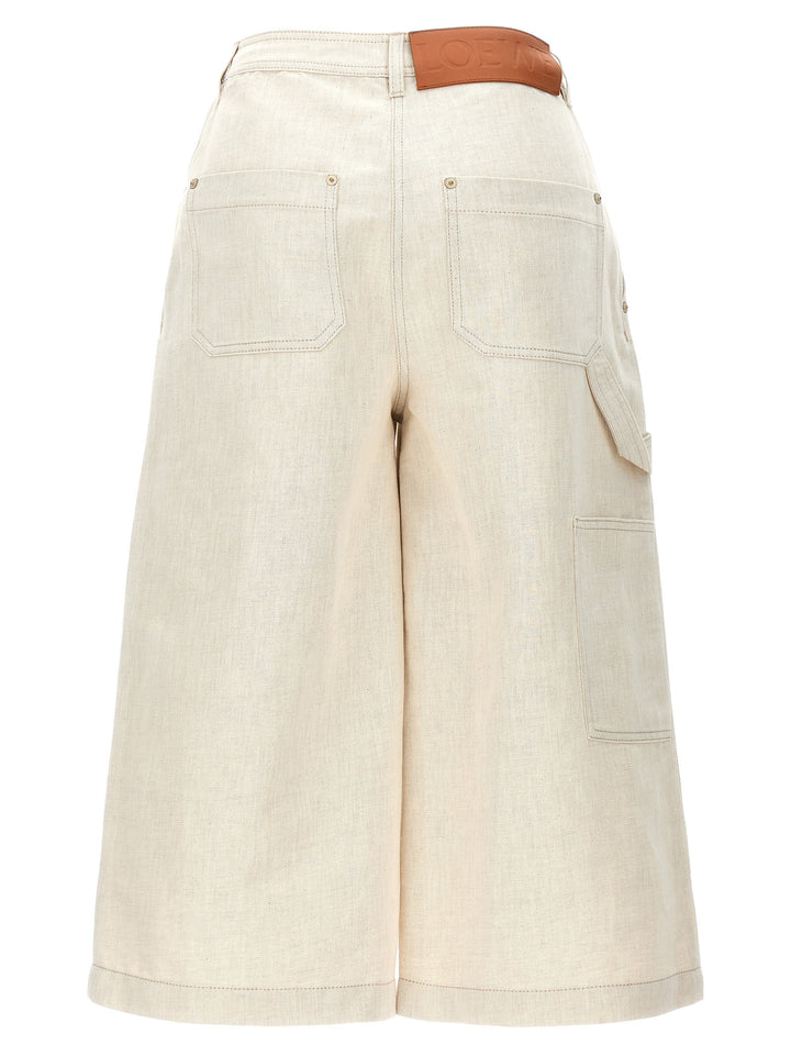 Cropped Workwear Trousers Pants Beige