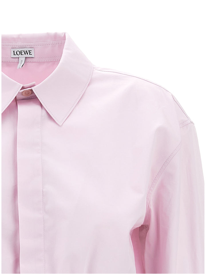 Cropped Elastic Logo Shirt Shirt, Blouse Pink