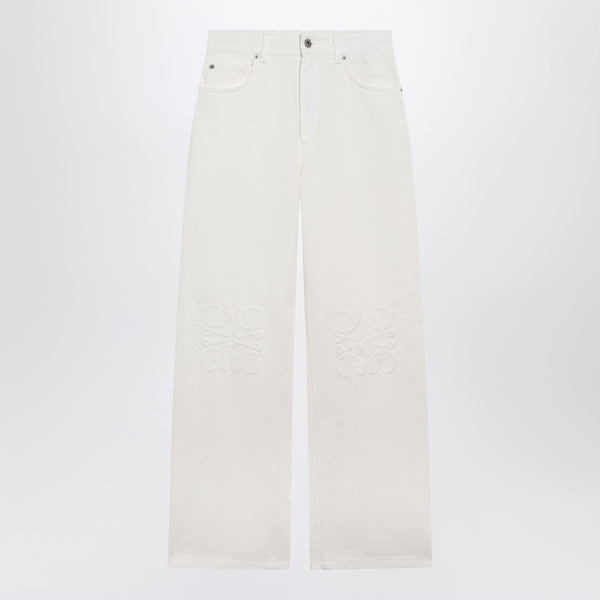 Anagram Baggy Jeans In Cotton Denim White