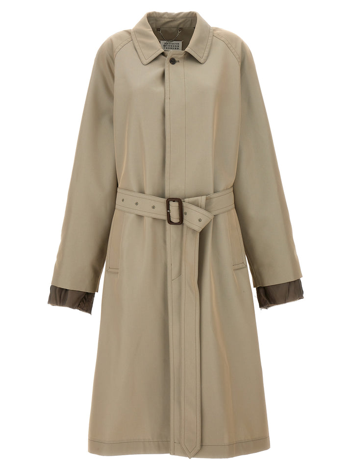 Long Single-Breasted Trench Coat Coats, Trench Coats Beige