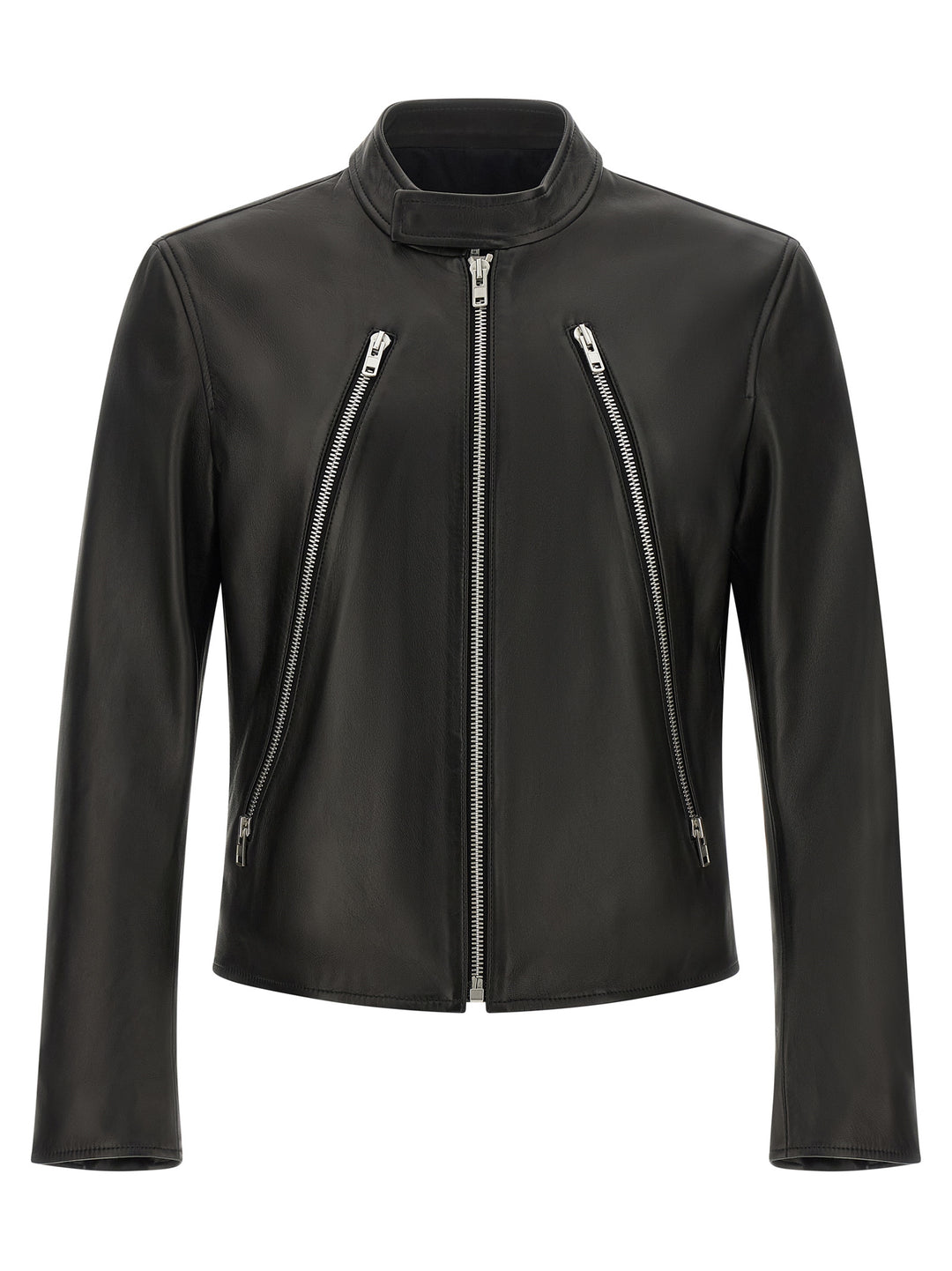 Maison Margiela 5-Zip Puffer Jackets - Black | f27b519e8ed17f6a32aae295974cff6b5fad1700