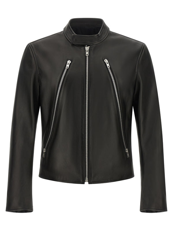 5-Zip Puffer Jackets Black
