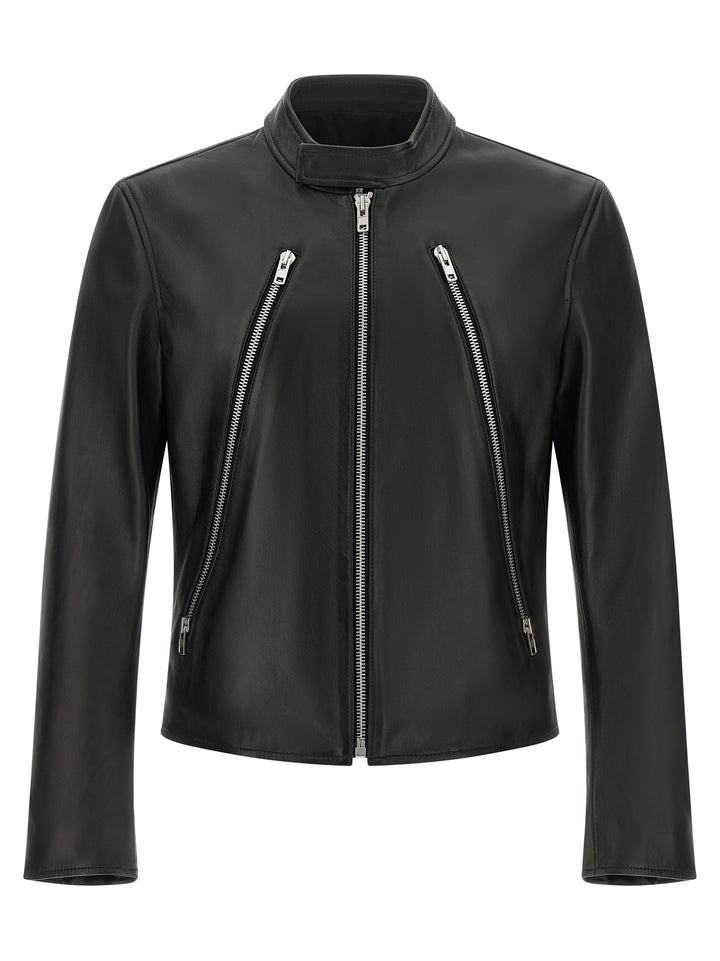 Maison Margiela 5-Zip Puffer Jackets - Black | f27b519e8ed17f6a32aae295974cff6b5fad1700
