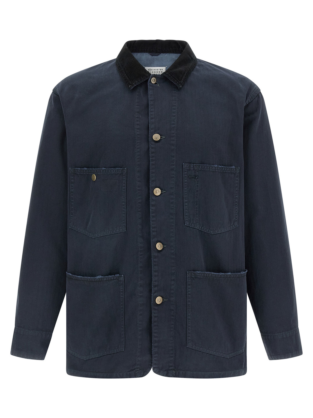 Maison Margiela Herringbone Jacket Puffer Jackets - Blue | 8686381b758a8a9728cf44a794fe02e726386a30