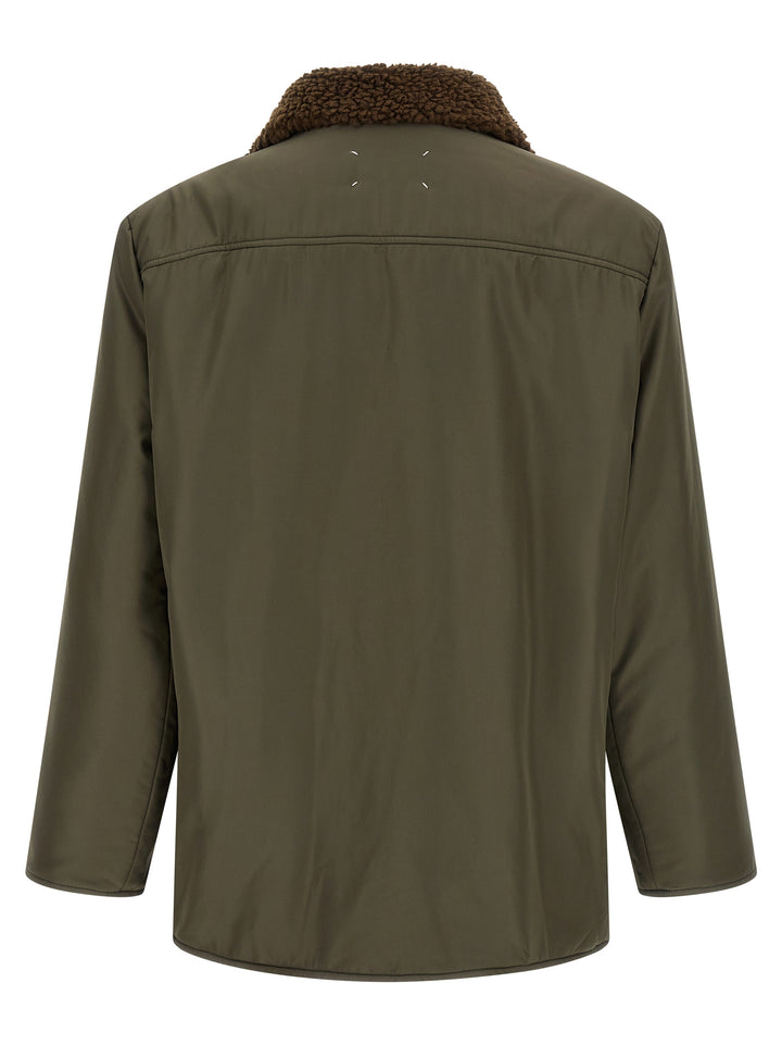 Maison Margiela Shearling Collar Parka Puffer Jackets - Green | 1833eeb019347e3bb8480136cccbf09e34d57692