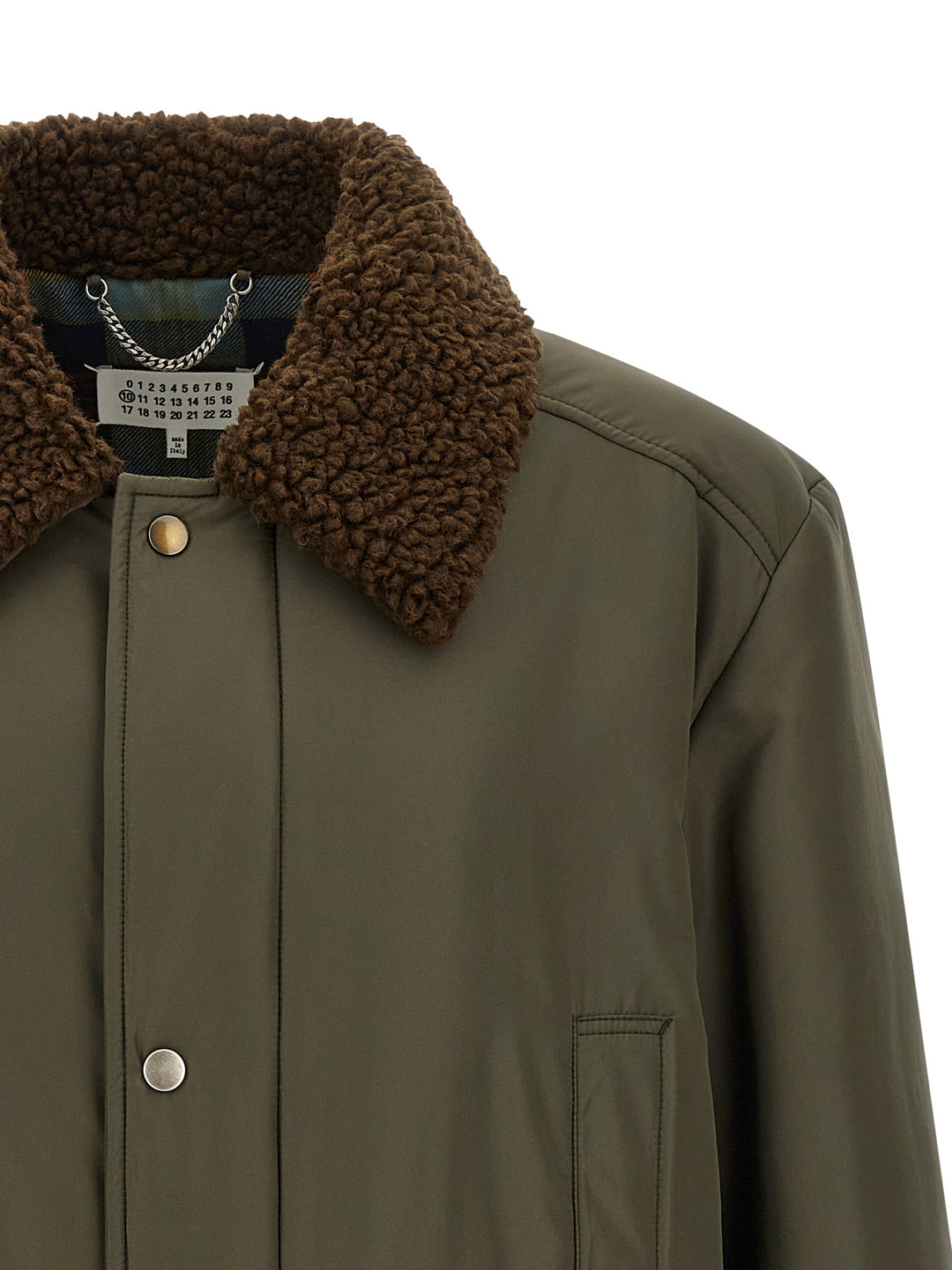 Maison Margiela Shearling Collar Parka Puffer Jackets - Green | 4cc8c159df0899a4468813b90426e7db7fc20ccf