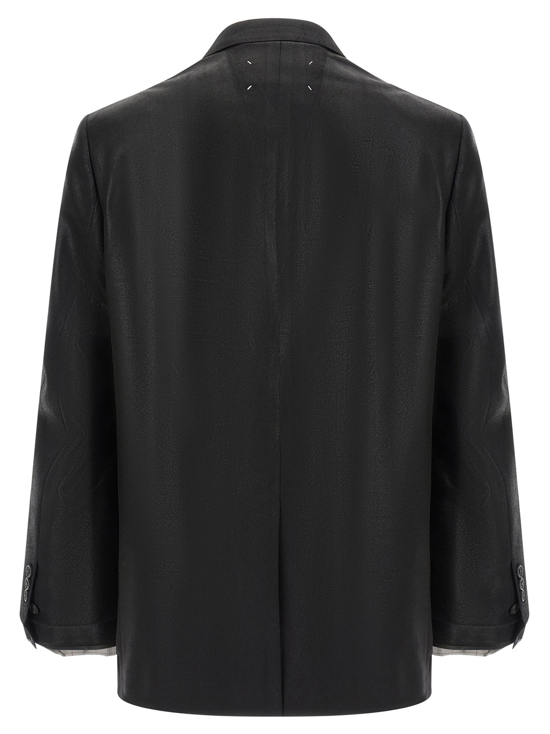 Maison Margiela Foiled Wool Blazer - Black | 8887e5b57a5fe8aeae8b48b81a65137d4e7da6f6