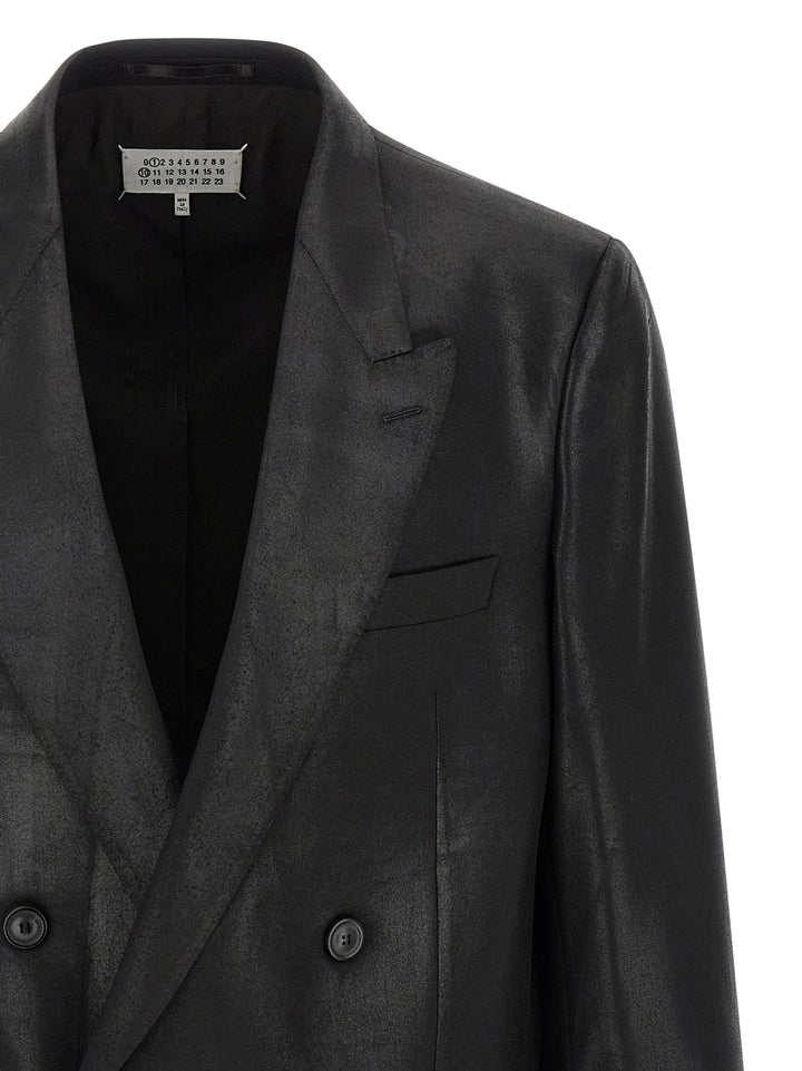 Maison Margiela Foiled Wool Blazer - Black | f548c48a2095537a1470a82297e719f388c38d20