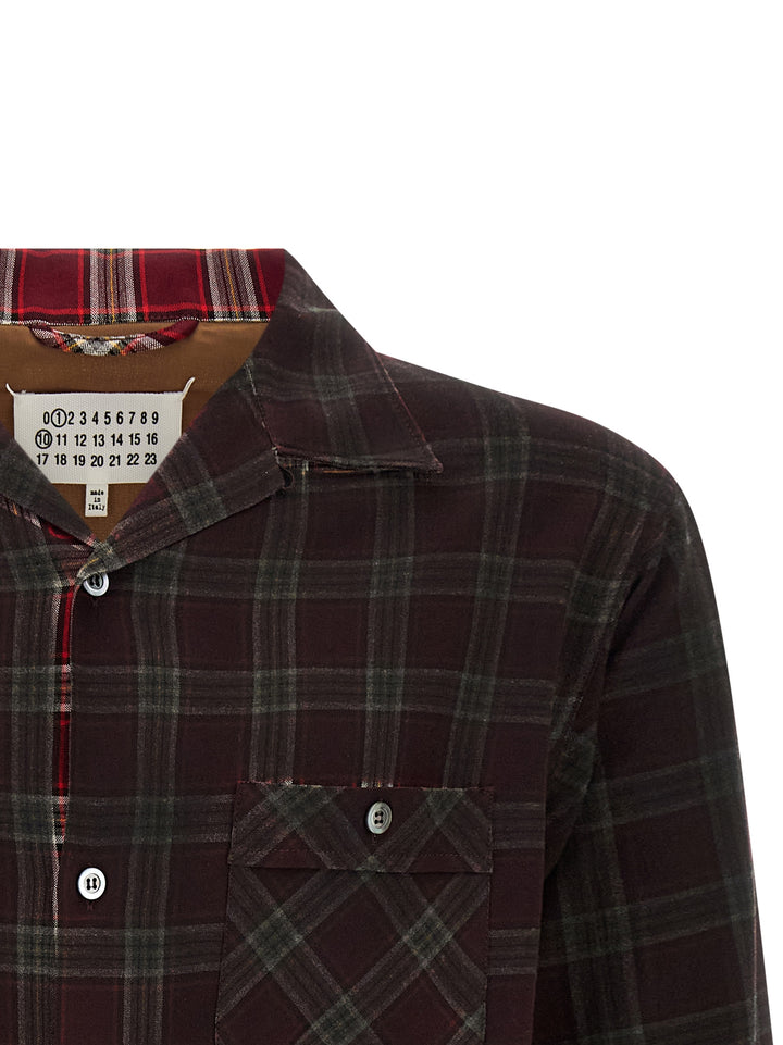 Maison Margiela Check Shirt With Gradient Effect Shirt and Blouse - Red | 433949d8e7eb0134b3e99c0797095de1ee831730