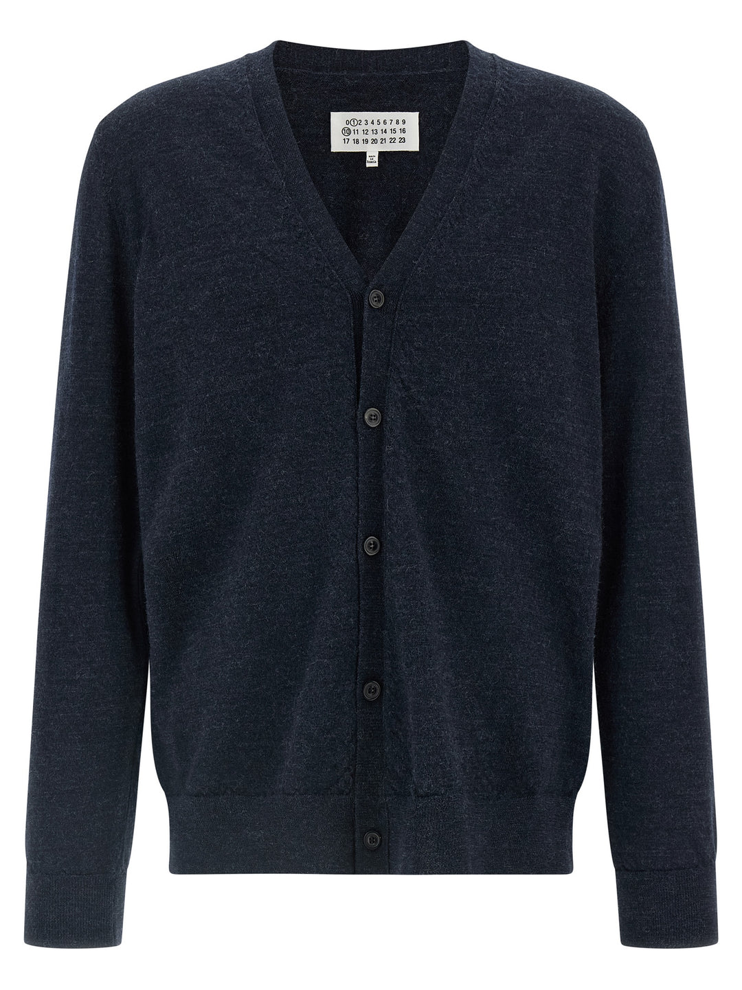 Maison Margiela Suede Patch Cardigan Sweaters and Cardigans - Blue | a0d86e27deb81428b3f7ef286d721af1aacd5e8d