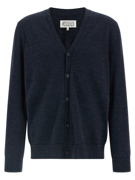 Suede Patch Cardigan Sweaters And Cardigans Blue