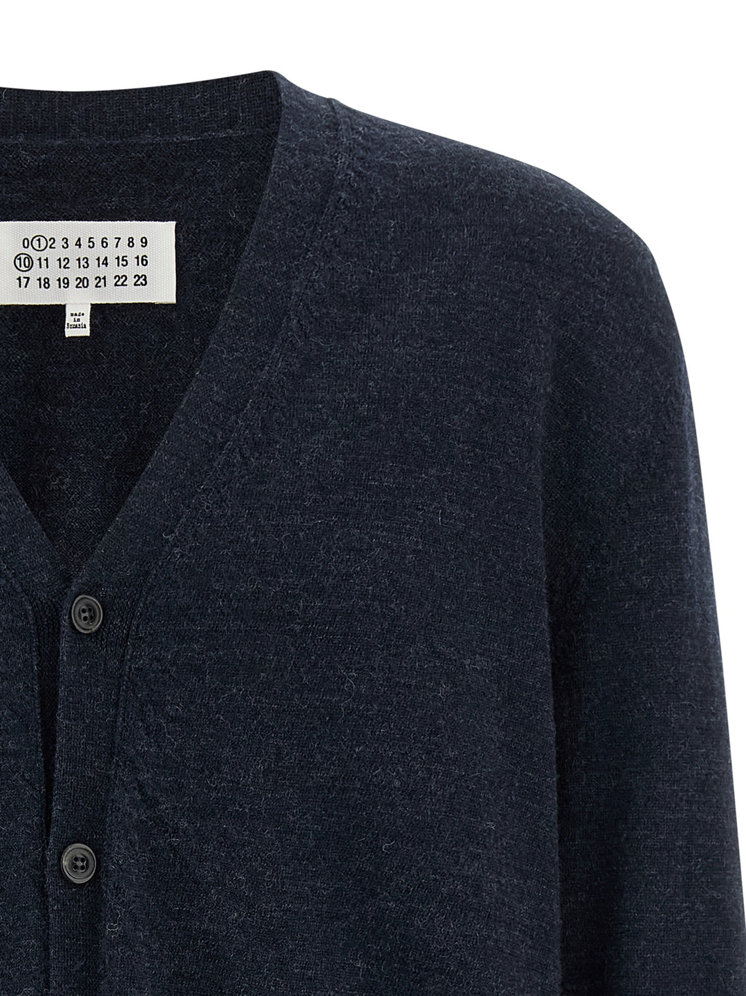 Maison Margiela Suede Patch Cardigan Sweaters and Cardigans - Blue | 665f8b3aa3f213a6650ff7bff0b911adb758d0a2