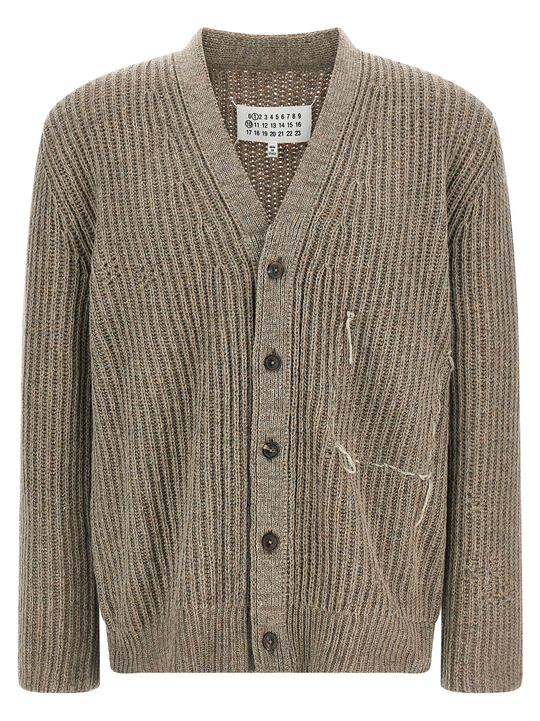 Maison Margiela Wool Cardigan Sweaters and Cardigans - Beige | 76cdf64271e59e61bc4d06007f066a26f081fda9