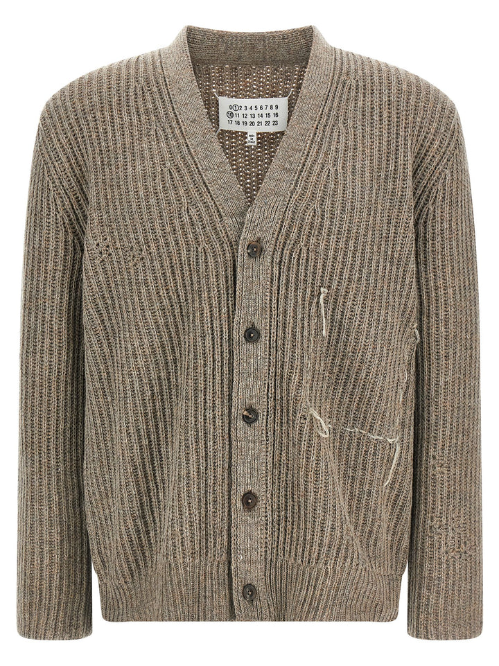 Maison Margiela Wool Cardigan Sweaters and Cardigans - Beige | 76cdf64271e59e61bc4d06007f066a26f081fda9