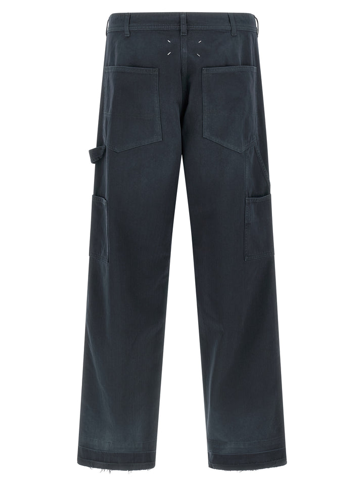 Maison Margiela Herringbone Trousers Pants - Blue | 5804eeee6a5caf35839872e7f8aa2c075dac7c6a