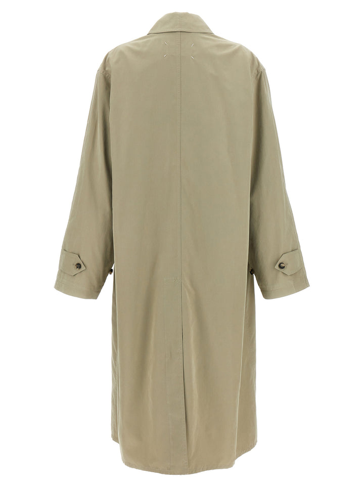 Maison Margiela Single-Breasted Trench Coat Coats and Trench Coats - Green | 448924e78a9b9d64272cb2777e7252c14fd6e911