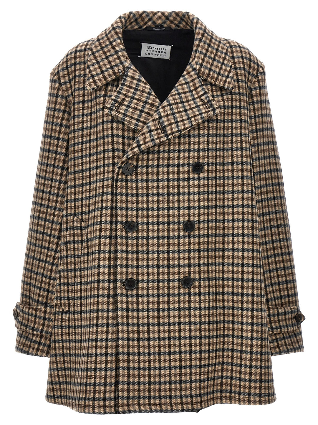 Double-Breasted Check Coat Coats, Trench Coats Multicolor