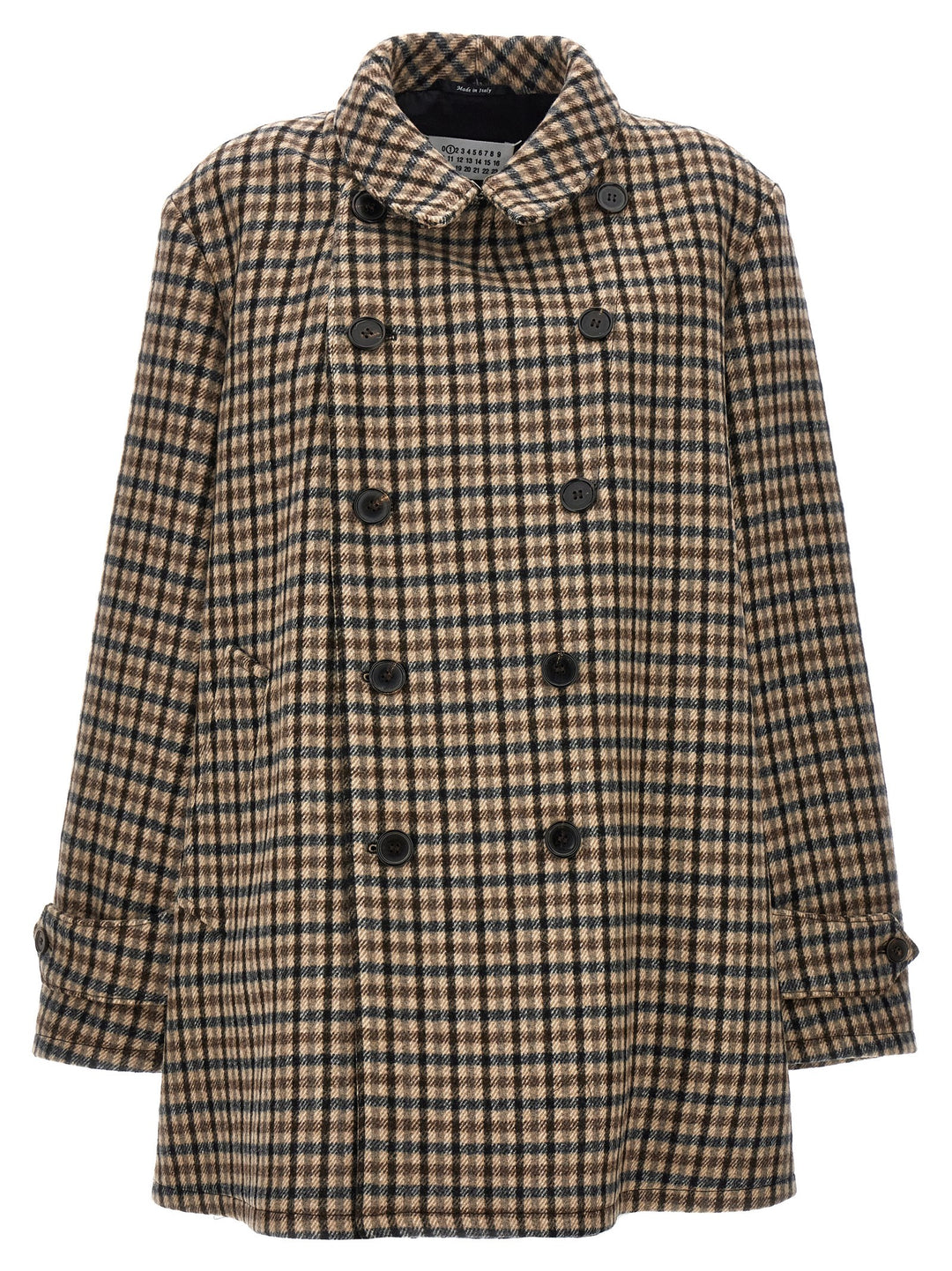 Double-Breasted Check Coat Coats, Trench Coats Multicolor