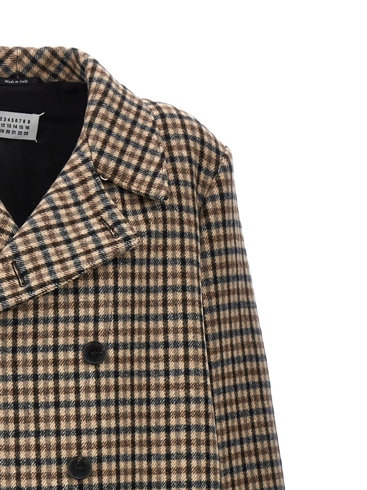 Double-Breasted Check Coat Coats, Trench Coats Multicolor