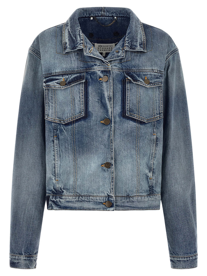 Maison Margiela Folded Collar Puffer Jackets - Blue | db44c974b279673cc0548675be1beb3bd454fea1