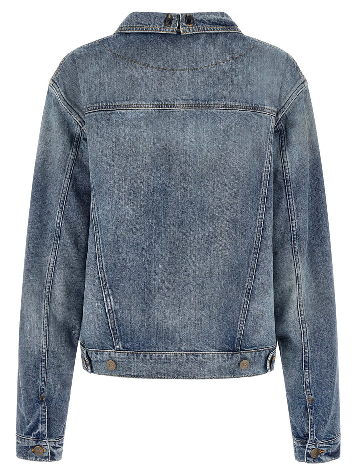 Maison Margiela Folded Collar Puffer Jackets - Blue | 9312df3ed62f4cc9af0467d0b38fd58eb4cb259f