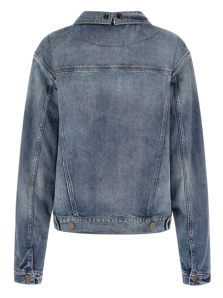 Maison Margiela Folded Collar Puffer Jackets - Blue | c765a05382be1c73cd3420700ec21445faa812a7