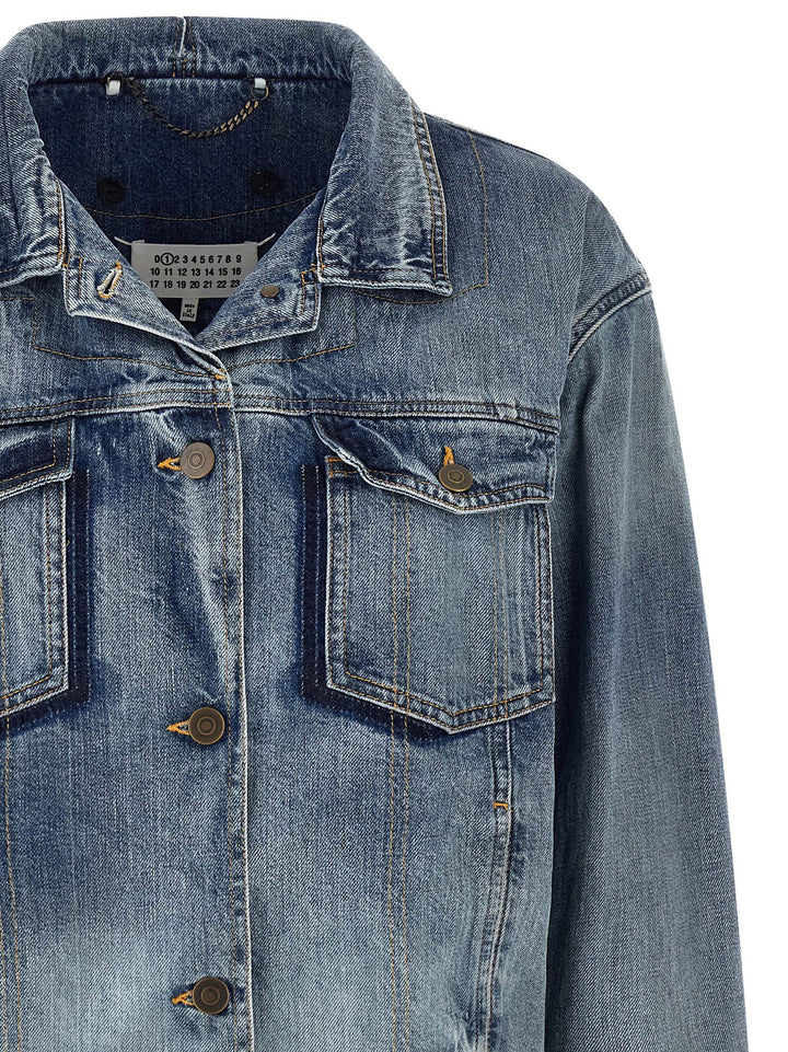 Maison Margiela Folded Collar Puffer Jackets - Blue | 13c5ad96685596b0aa6511e833bc1c0f30fd2dd5