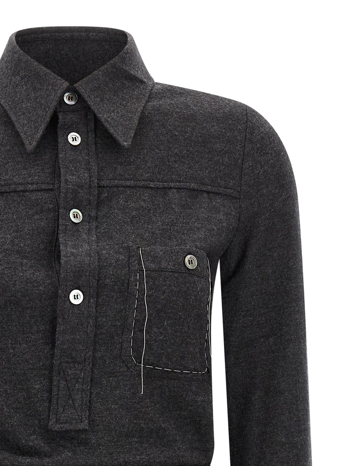 Maison Margiela Shirt Dress Dresses - Gray | 92331f80b3a541eadeb6ba3593c7fa4bc11ce811