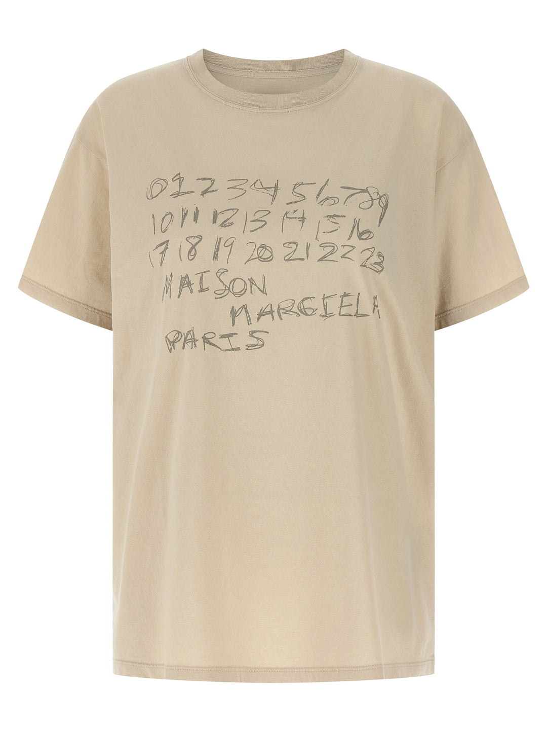 Maison Margiela Printed T-shirt - Beige | f15d3c2b17cbe249284e38ab1c25392463bdf630