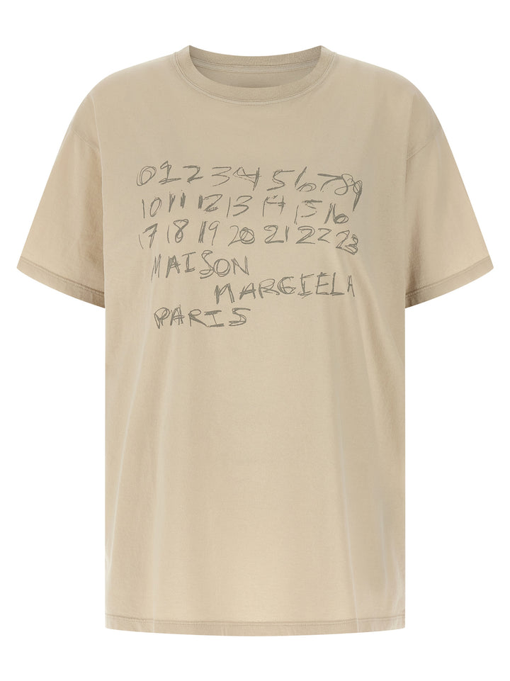 Maison Margiela Printed T-shirt - Beige | f15d3c2b17cbe249284e38ab1c25392463bdf630