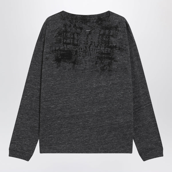 Long-Sleeve Cotton T-Shirt In Dark Grey