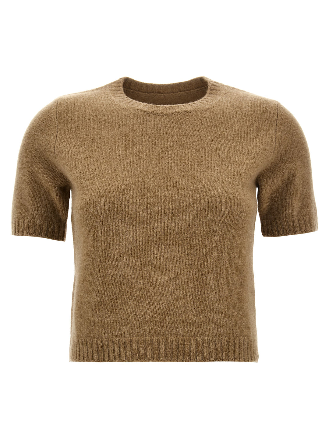 Short Sleeve Sweater Sweater, Cardigans Beige