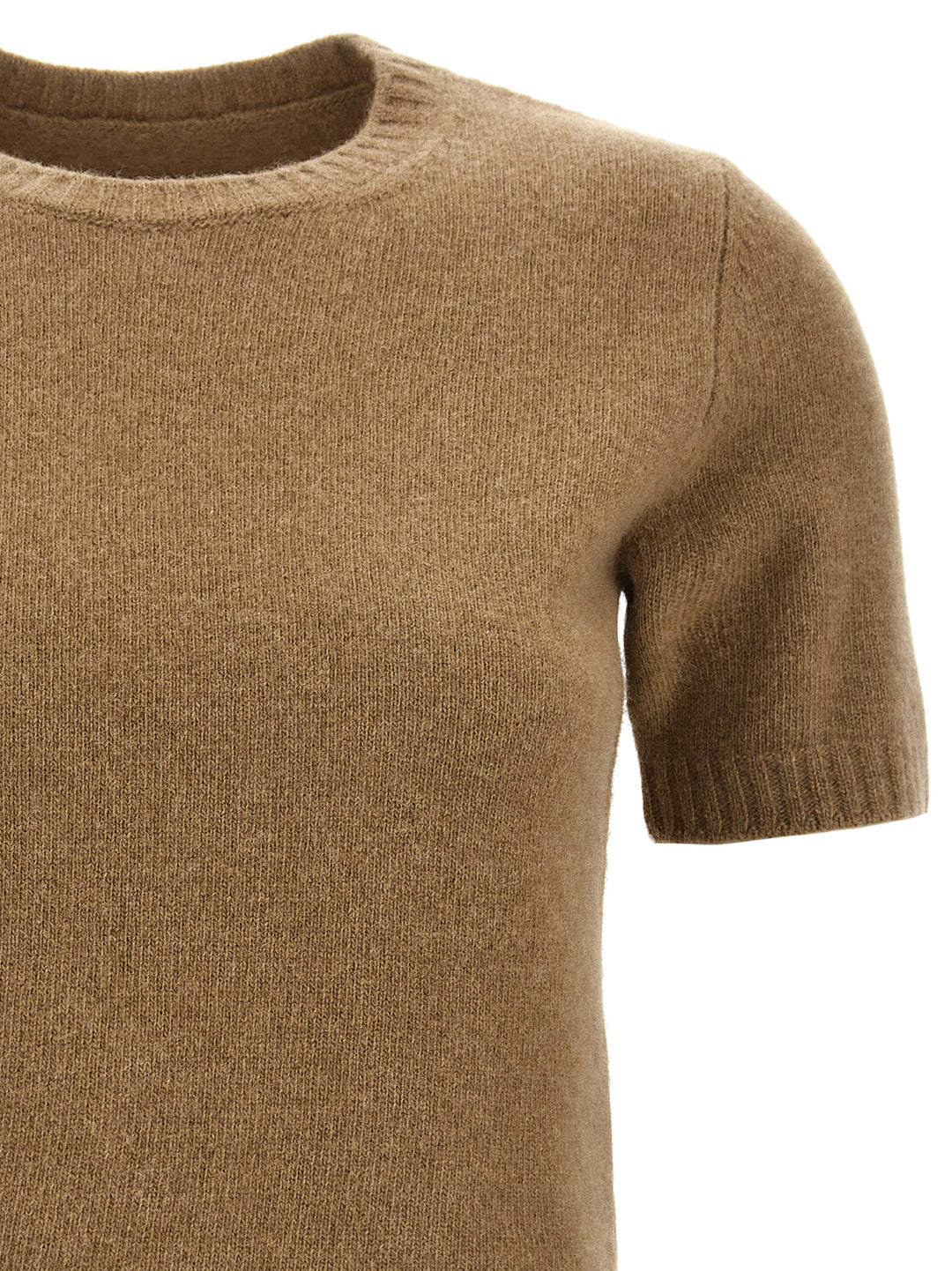 Short Sleeve Sweater Sweater, Cardigans Beige