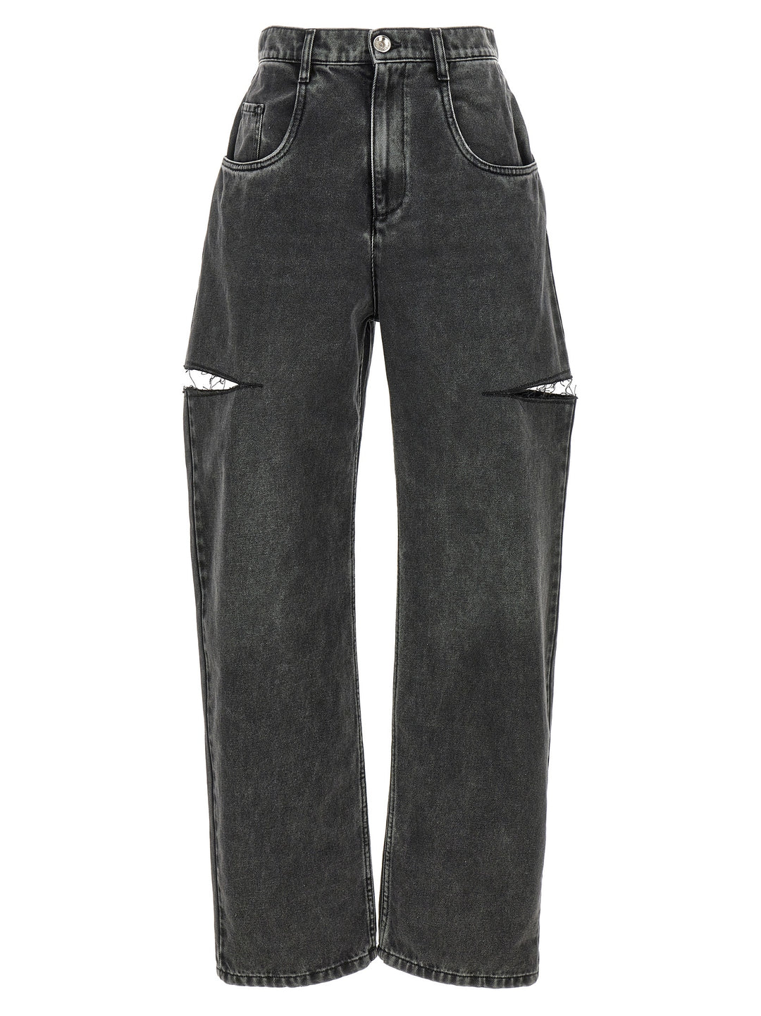 Cut-Out Jeans Pants Black