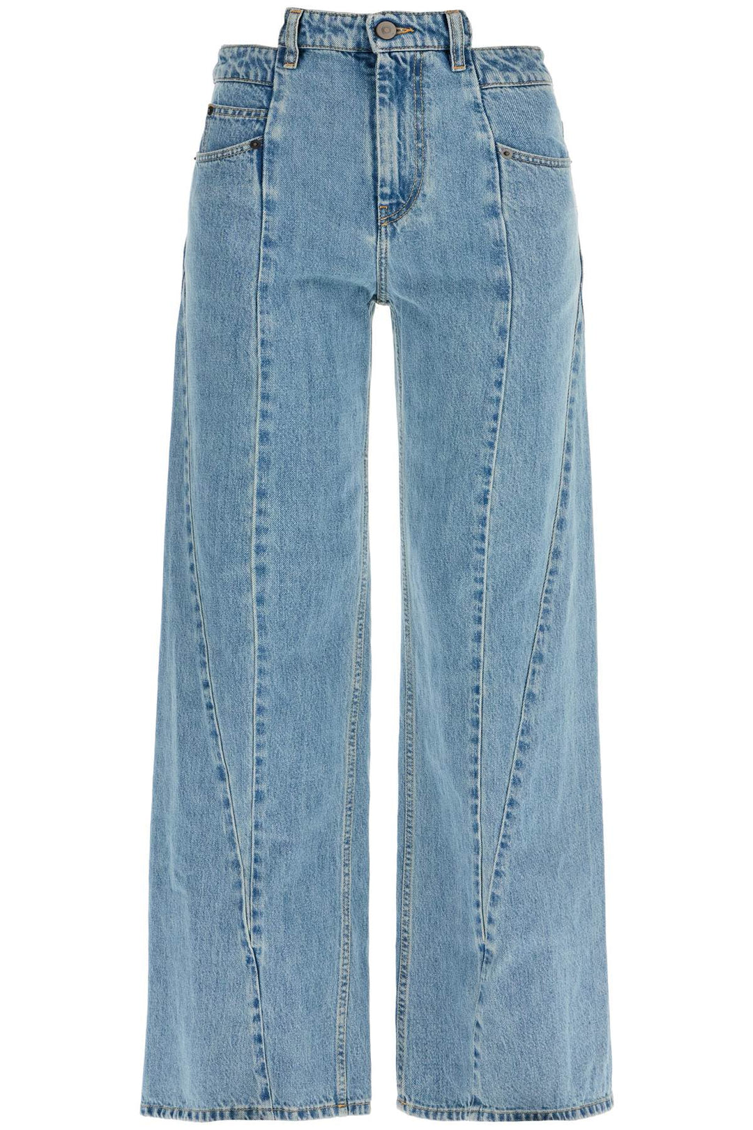 Loose Cut Out Waist Jeans With