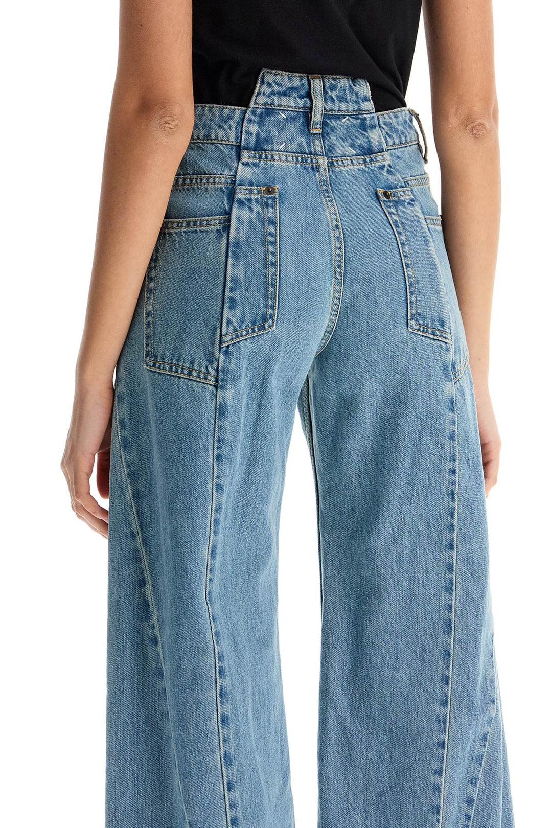 Loose Cut Out Waist Jeans With