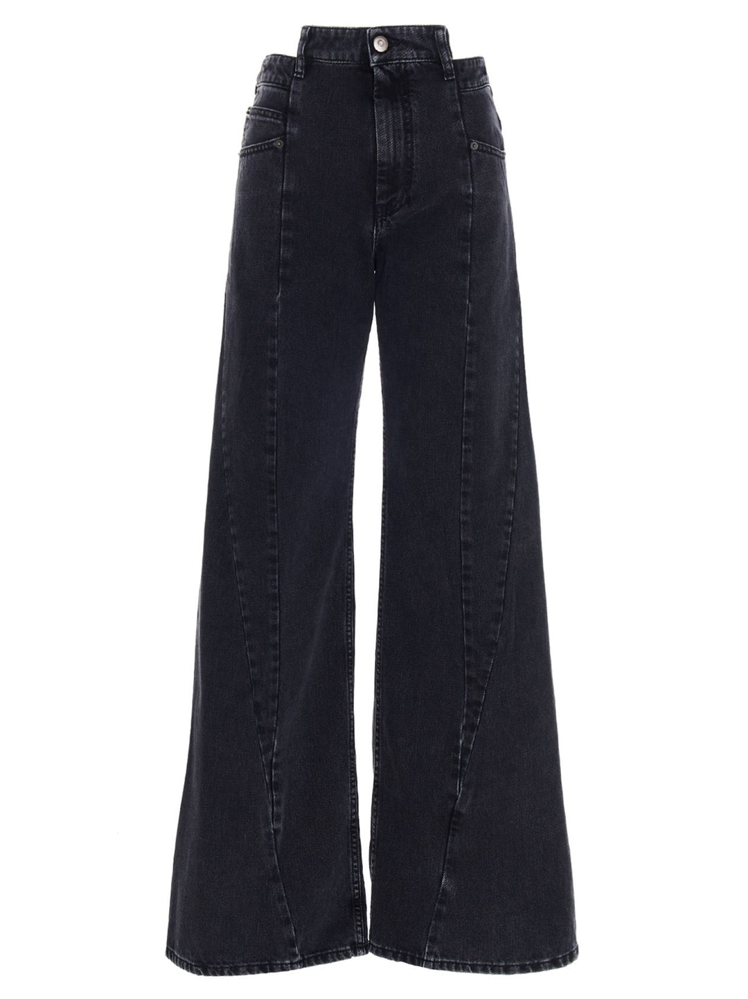 Maison Margiela Asymmetrical Waist Jeans - Black | b18817230b2d3f7a0f703a46e2aad32632a0c2bd