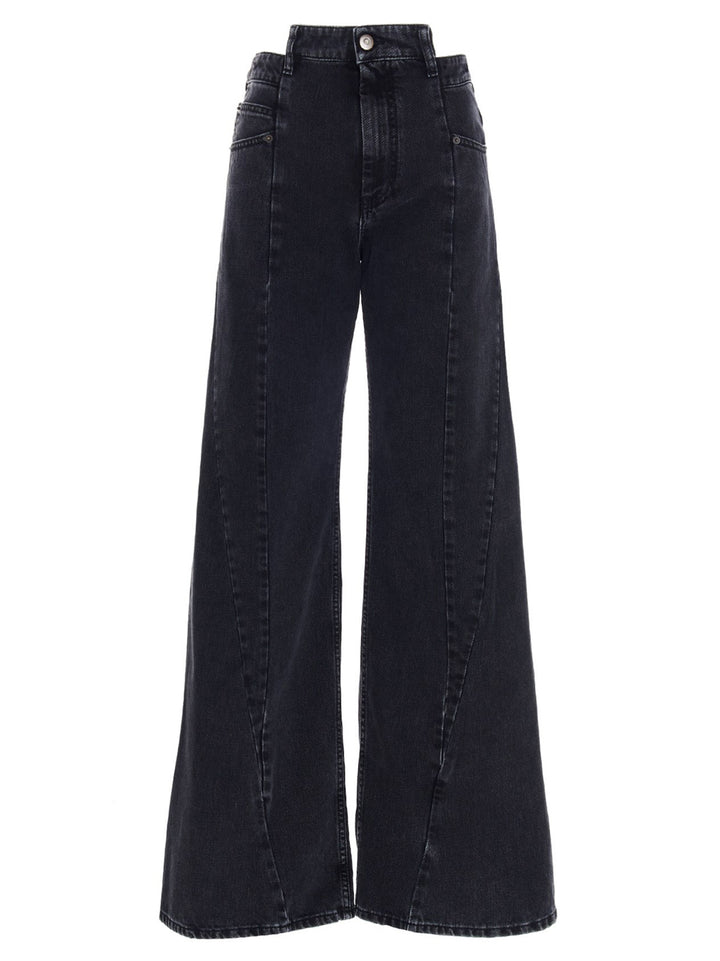 Maison Margiela Asymmetrical Waist Jeans - Black | b18817230b2d3f7a0f703a46e2aad32632a0c2bd