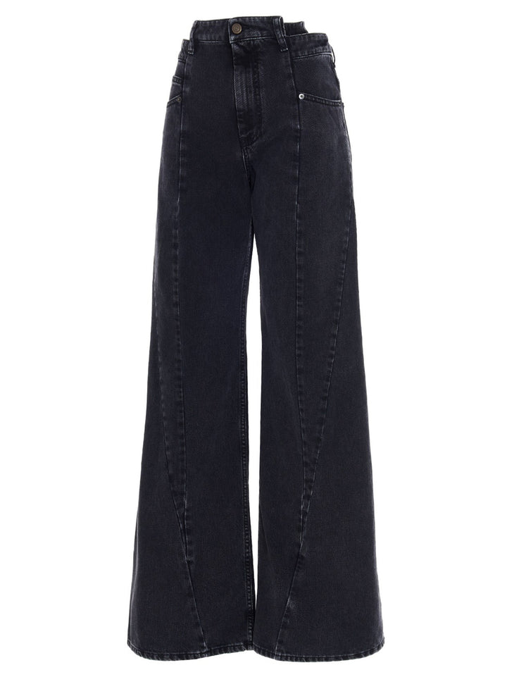Maison Margiela Asymmetrical Waist Jeans - Black | 4f9782a09a68741d6e16abec14345dd8e812725c