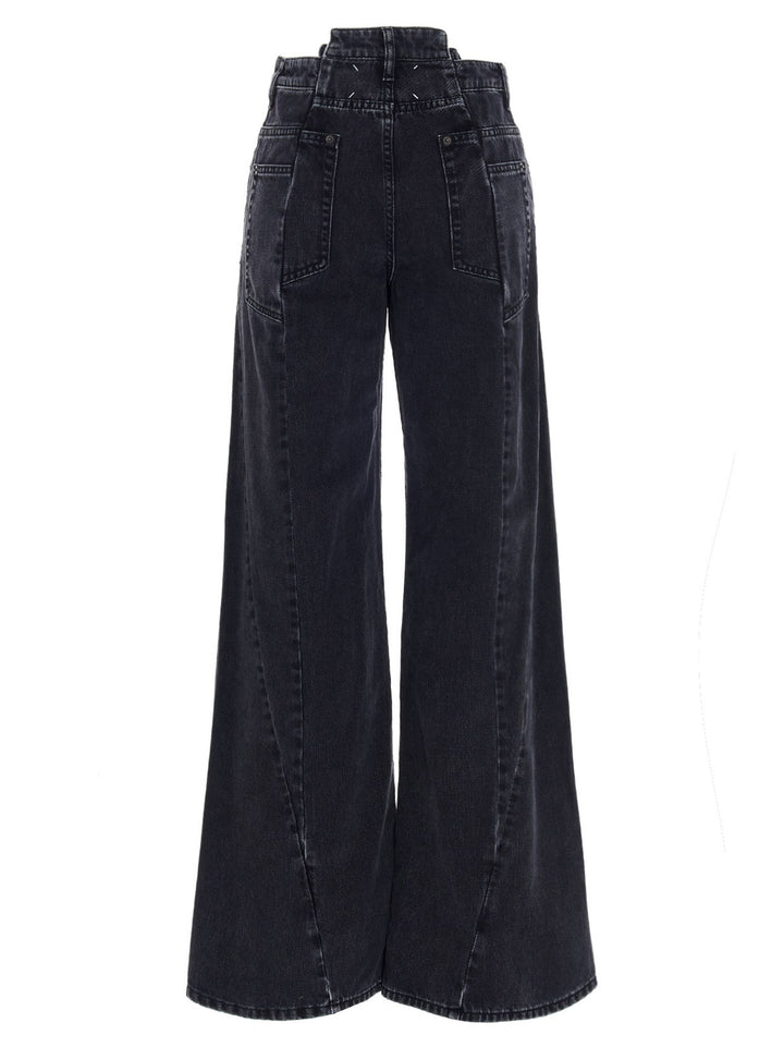 Maison Margiela Asymmetrical Waist Jeans - Black | 915bff4ba65519555de7b509df612ef8980e64f7